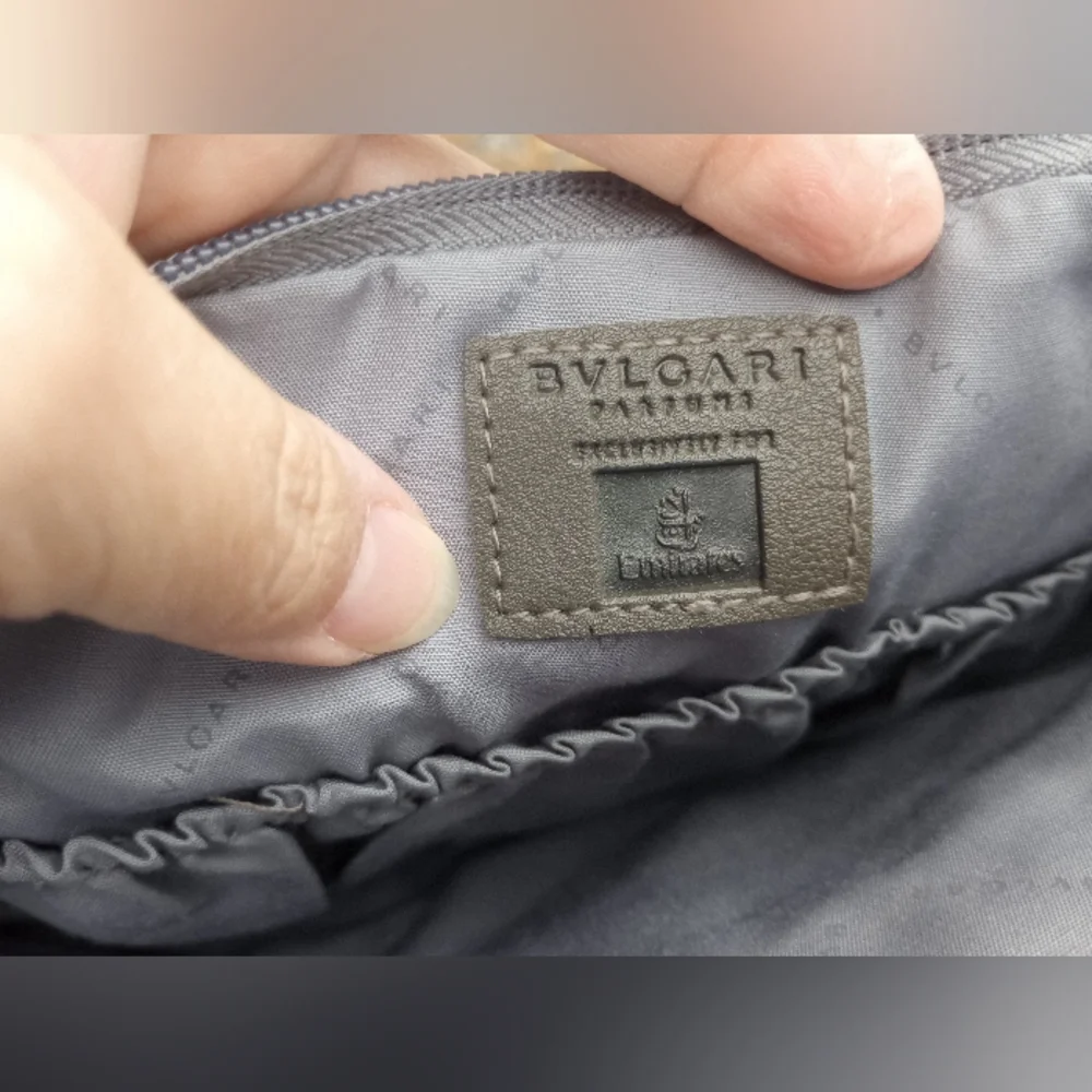 Bvlgari Canvas Travel Makeup Bag Cosmetic Bag grey